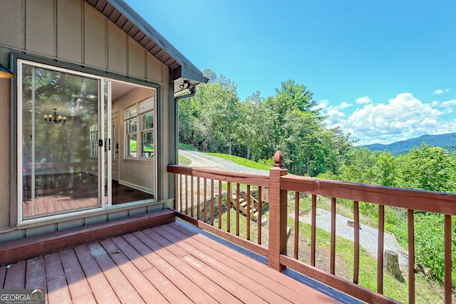 967 Saddle Gap Dr, Clayton, GA 30525 - wooden deck featuring a mountain view