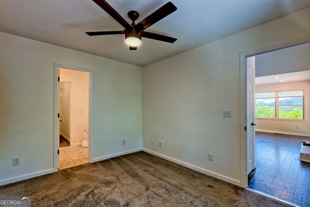 967 Saddle Gap Dr, Clayton, GA 30525 - carpeted empty room featuring ceiling fan and baseboards