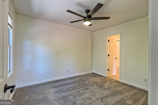 967 Saddle Gap Dr, Clayton, GA 30525 - carpeted empty room featuring ceiling fan and baseboards