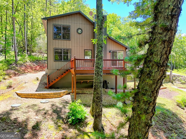 967 Saddle Gap Dr, Clayton, GA 30525 - view of front facade featuring a deck and stairs