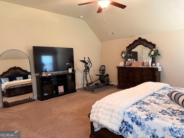 173 Lavender Way, Mcdonough, GA 30252 - carpeted bedroom featuring lofted ceiling and ceiling fan