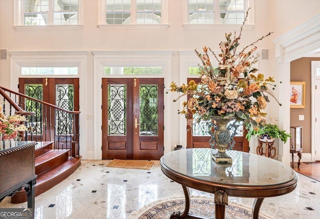 311 N Rivoli Farms Dr, Macon, GA 31210 - entryway with a high ceiling and stairway