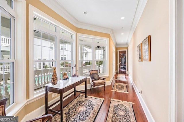 311 N Rivoli Farms Dr, Macon, GA 31210 - office space with ornamental molding and dark wood finished floors