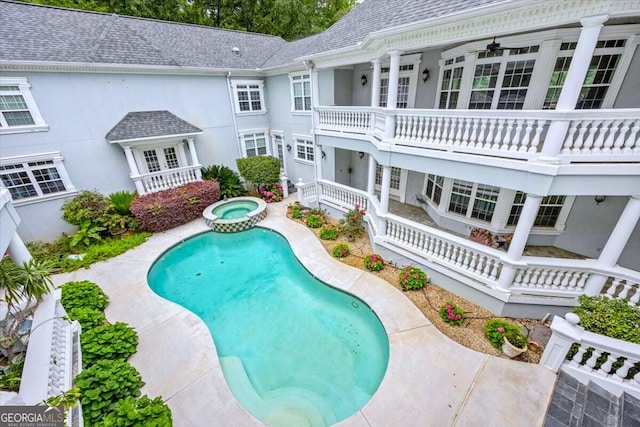 311 N Rivoli Farms Dr, Macon, GA 31210 - view of pool featuring a pool with connected hot tub
