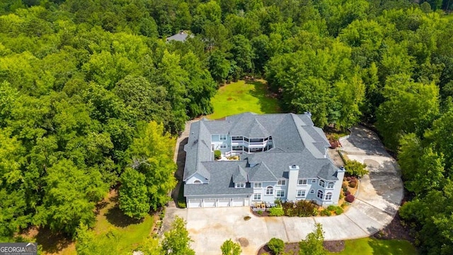 311 N Rivoli Farms Dr, Macon, GA 31210 - view from above of property with a heavily wooded area
