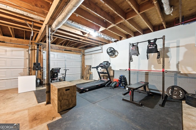 4829 Caboose Ln NW, Acworth, GA 30102 - exercise room with a garage