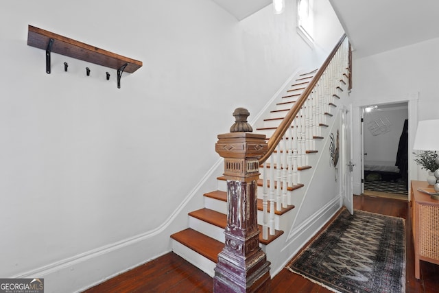 303 W 39th St, Savannah, GA 31405 - staircase with wood finished floors