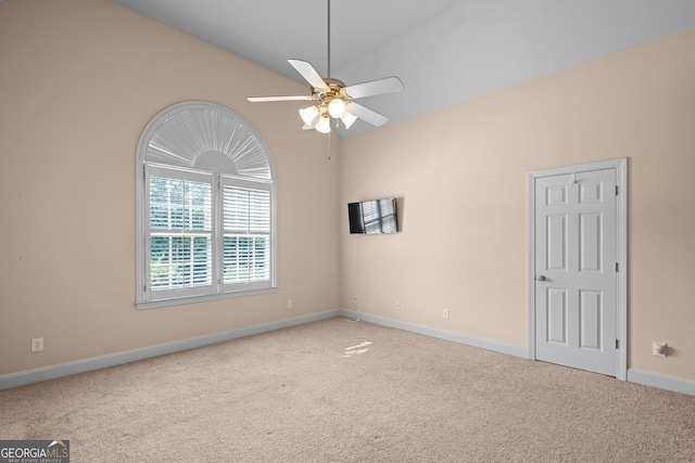 1005 Lyndhurst Way SE, Conyers, GA 30013 - unfurnished room with carpet, lofted ceiling, and a ceiling fan