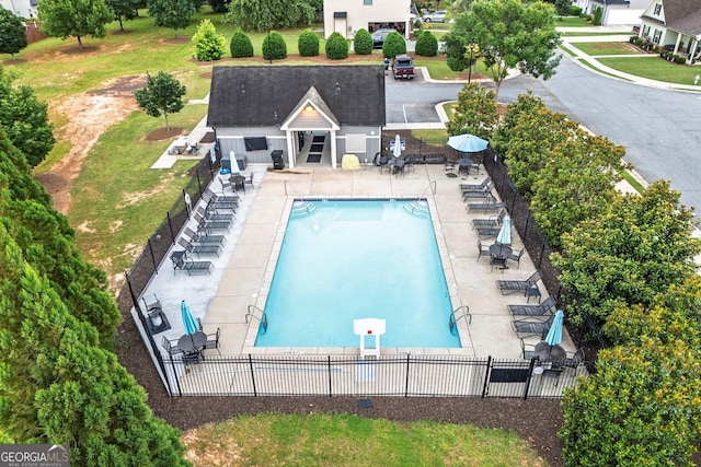 236 Creek View Ln, Acworth, GA 30102 - community pool featuring a patio