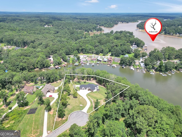 123 River Point Rd, Jackson, GA 30233 - view of property location with a large body of water and property parcel outlined