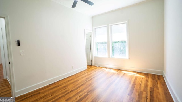 220 Confederate Ave, Dallas, GA 30132 - empty room featuring ceiling fan, wood finished floors, and ornamental molding