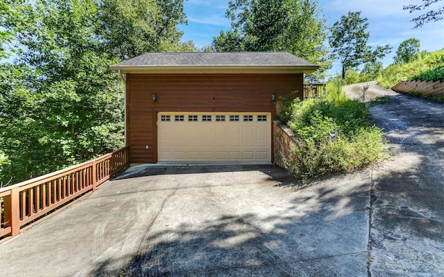 view of garage