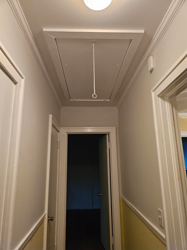 corridor with ornamental molding