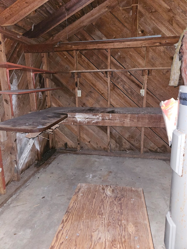 view of unfinished attic