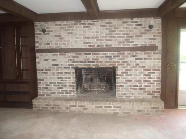 interior details featuring a fireplace