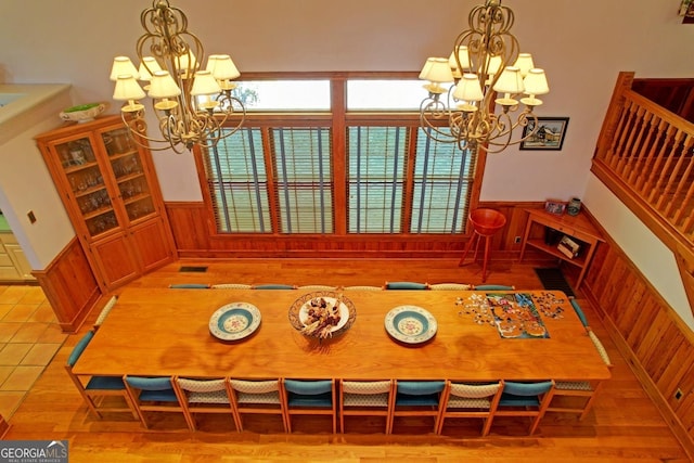 dining room featuring a notable chandelier