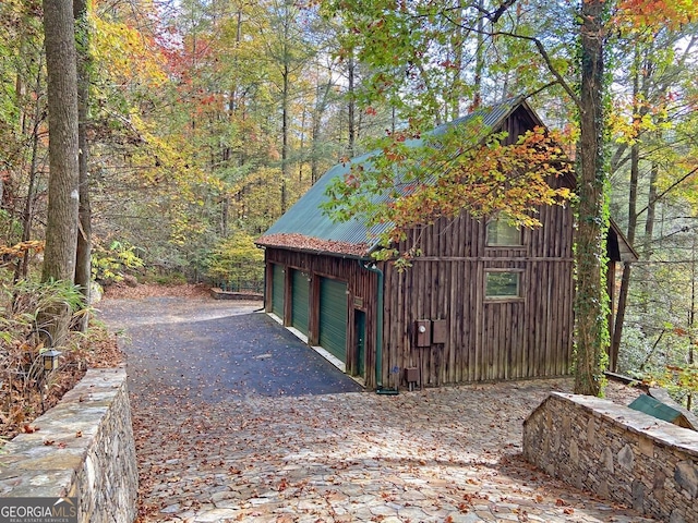 view of shed / structure featuring a garage