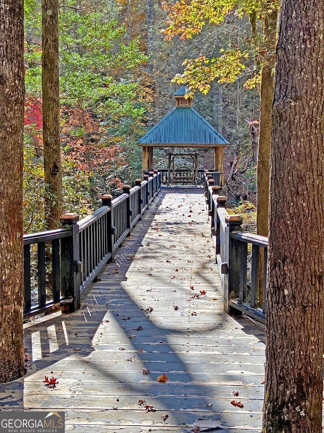 exterior space featuring a gazebo