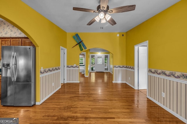 805 Quail Cove Cir, Warne, NC 28909 - hall with wood finished floors and arched walkways