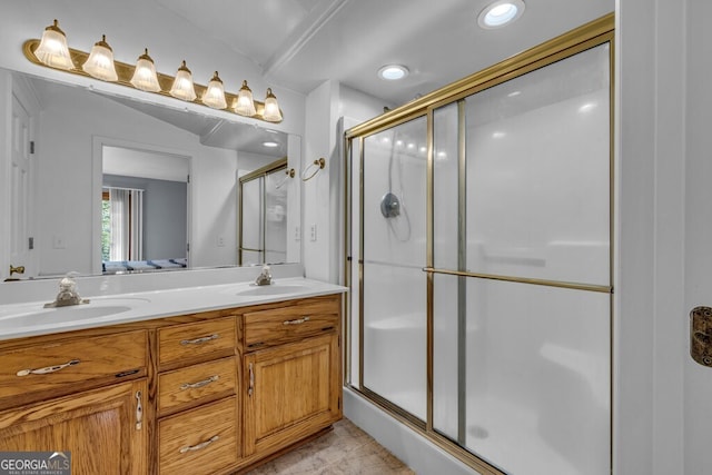 805 Quail Cove Cir, Warne, NC 28909 - full bath with a stall shower and double vanity