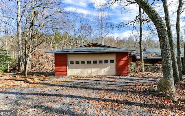 view of garage