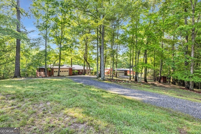 805 Quail Cove Cir, Warne, NC 28909 - view of green lawn featuring driveway and an attached garage