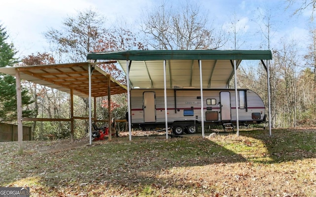 view of car parking with a carport