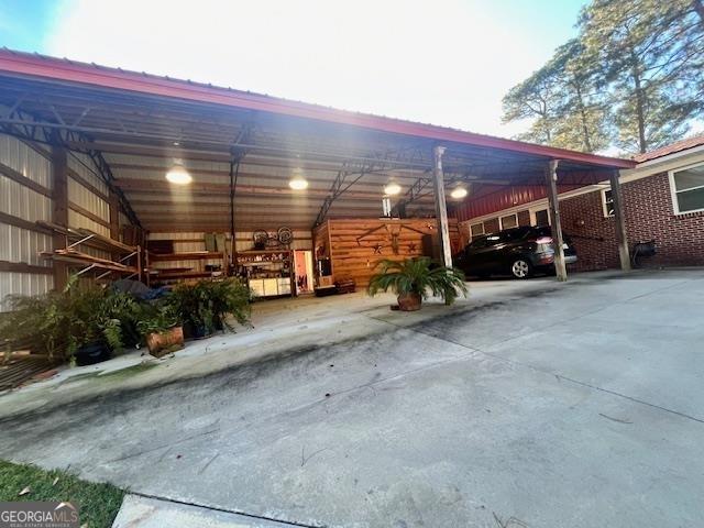 view of car parking with a carport