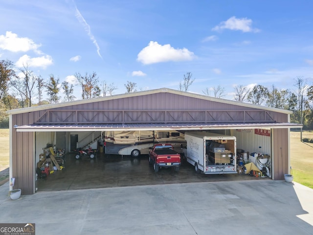 view of garage