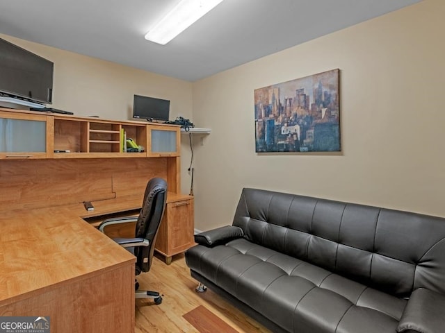 office area featuring light wood-type flooring