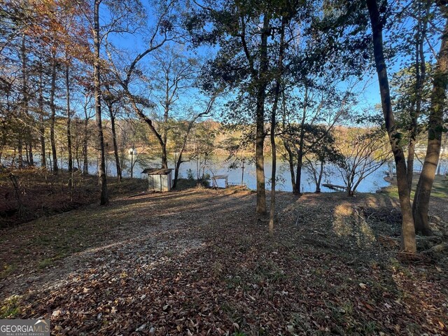 view of yard featuring a water view