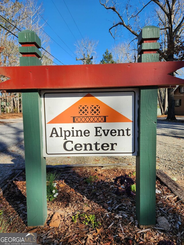 view of community sign