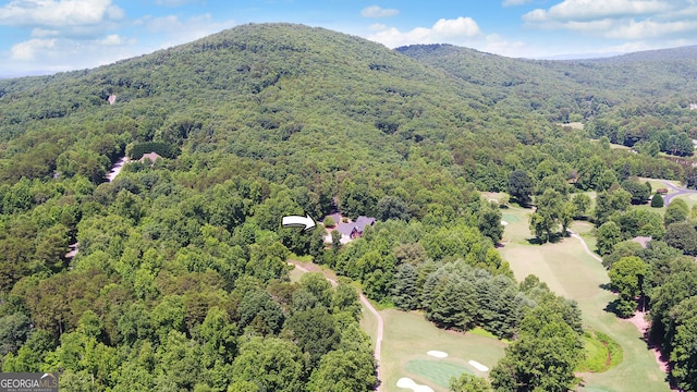 aerial view with a mountain view