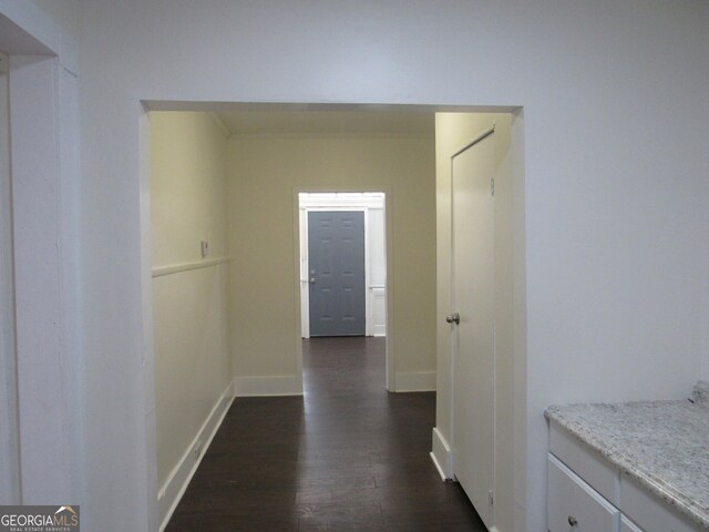 4154 Houston Ave, Macon, GA 31206 - hall featuring baseboards and dark wood-style floors