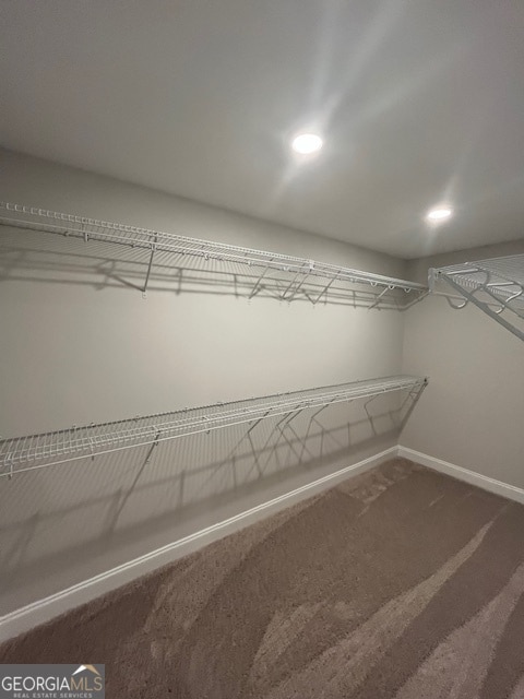 spacious closet with carpet flooring