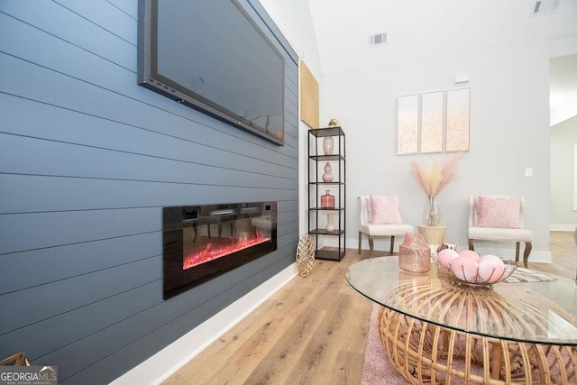 living room featuring light hardwood / wood-style floors