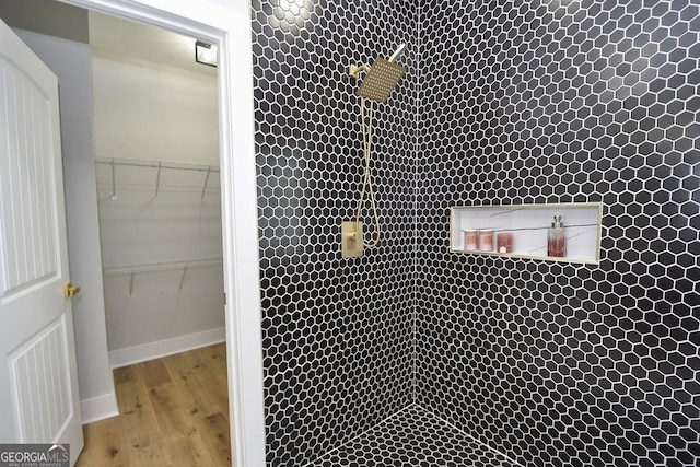 bathroom featuring wood-type flooring