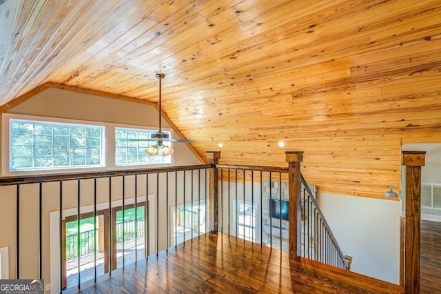 228 Harris Rd, Jackson, GA 30233 - interior space with wooden ceiling, ceiling fan, hardwood / wood-style flooring, and lofted ceiling