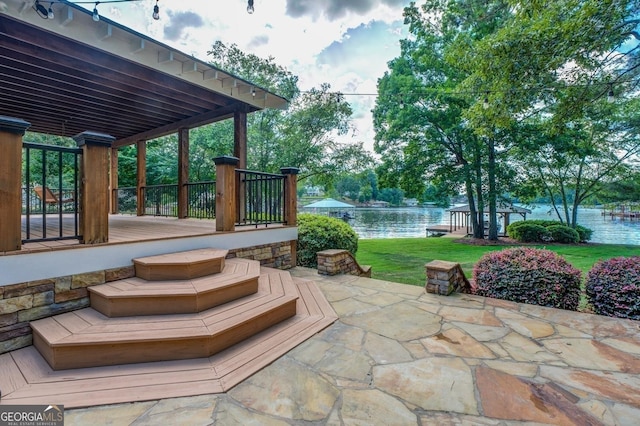 228 Harris Rd, Jackson, GA 30233 - view of terrace with a deck with water view