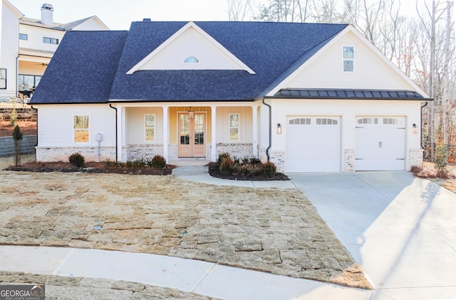 view of front of house with a garage