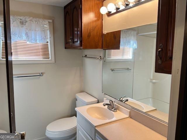 bathroom with toilet and vanity