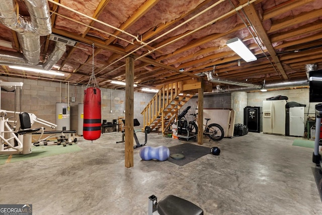 workout area with electric water heater