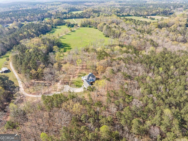 aerial view featuring a rural view