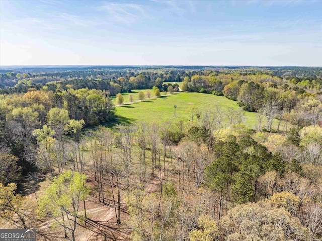 aerial view with a rural view