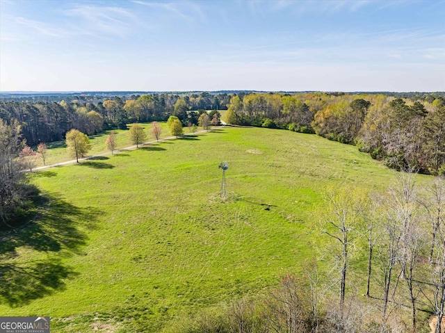 bird's eye view with a rural view