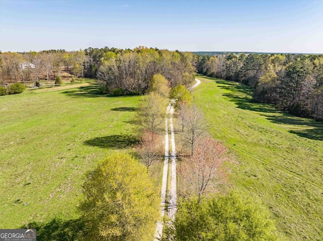 bird's eye view featuring a rural view