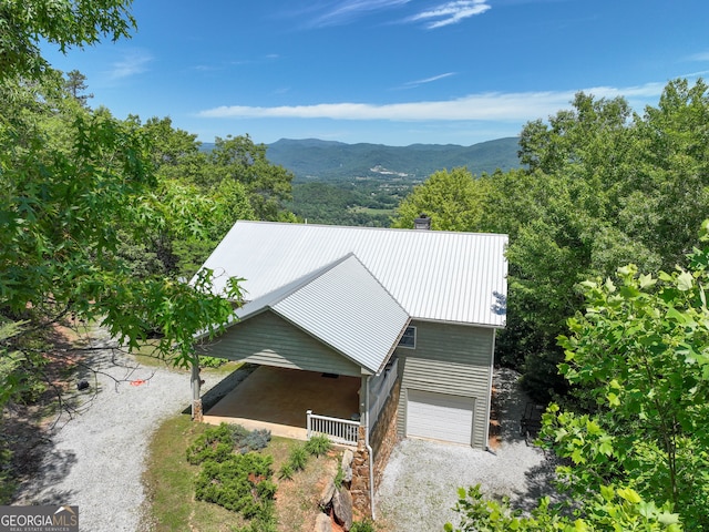 exterior space with a mountain view