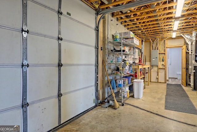 garage with electric panel