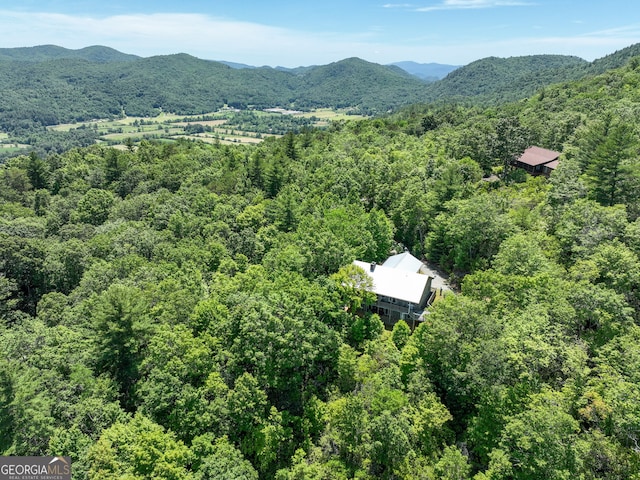 bird's eye view featuring a mountain view