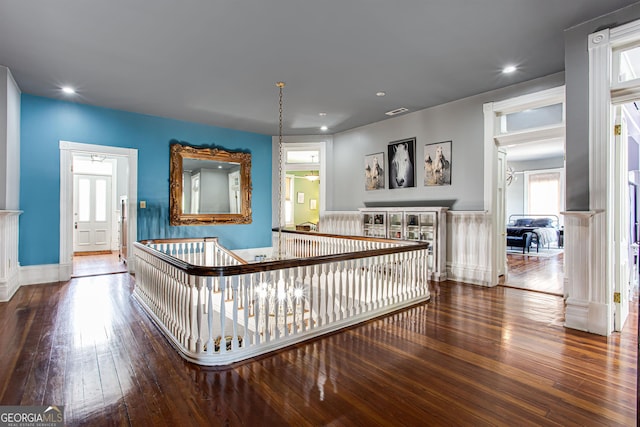 hall featuring dark hardwood / wood-style flooring